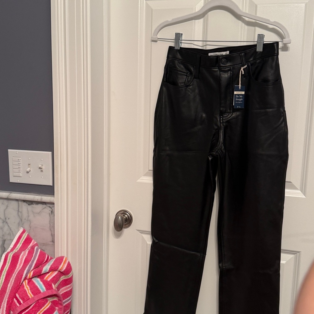 Abercrombie Black Faux Leather Pants